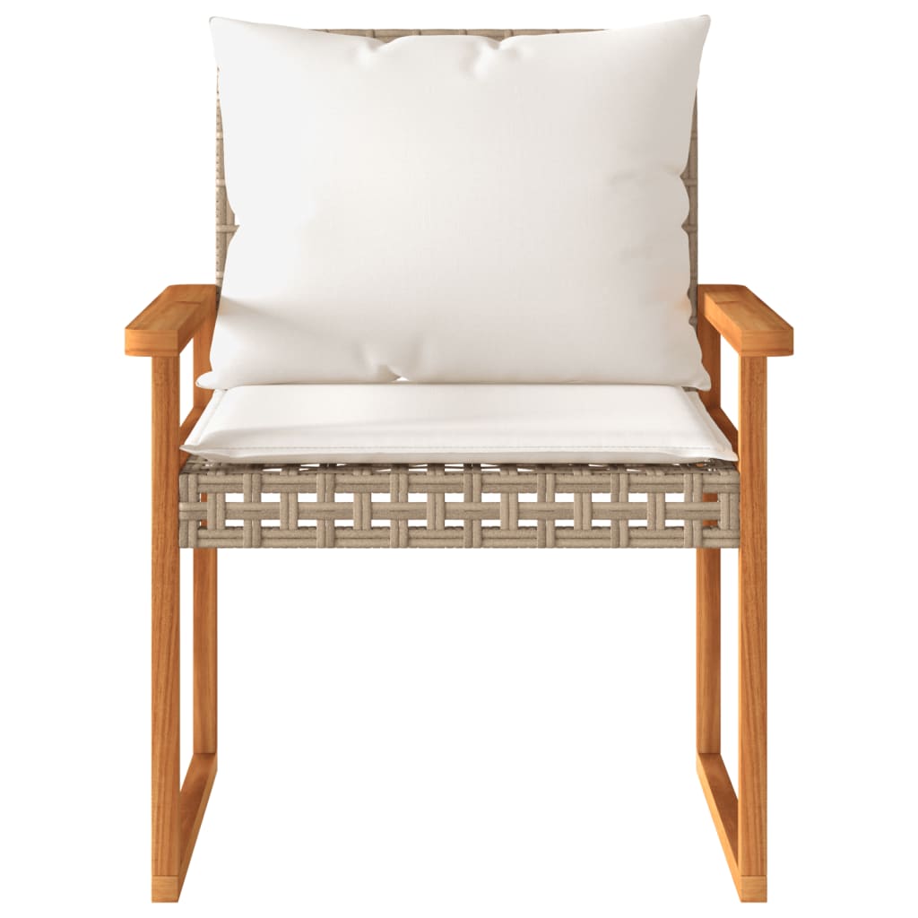 vidaXL Set Salotto da Giardino 4 pz con Cuscini Beige Misto Polyrattan