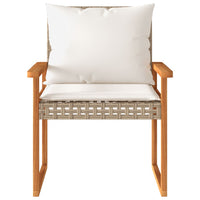 Set da Bistrò 3 pz con Cuscini Beige Misto Polyrattan e Acacia 365861