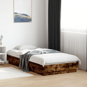 Giroletto senza Materasso-Struttura Letto Rovere Fumo 75x190 cm in Truciolato 495890