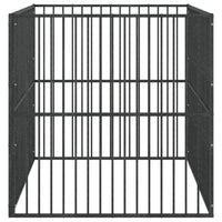 Box per Cani 4 Pannelli Nero Acciaio Zincato 172209