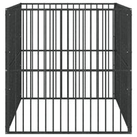 Box per Cani 4 Pannelli Nero Acciaio Zincato 172209