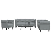 Set di Divani 3 pz Grigio Chiaro in Tessuto 3209191