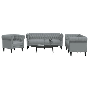 Set di Divani 3 pz Grigio Chiaro in Tessuto 3209191