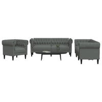 Set di Divani 3 pz Grigio Scuro in Tessuto 3209192