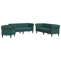 Set di Divani 3 pz Verde Scuro in Tessuto 3209195