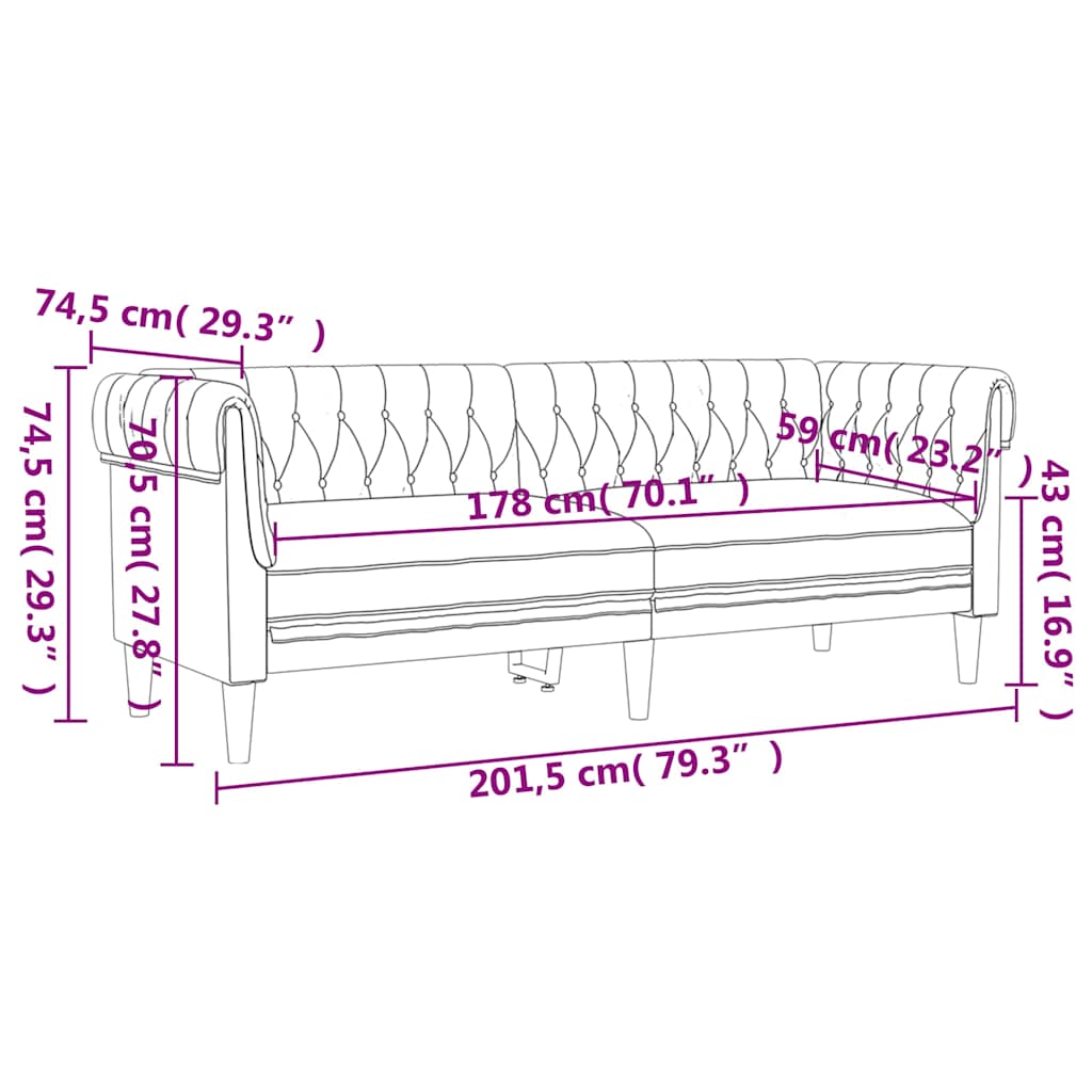 Set di Divani 3 pz Verde Scuro in Tessuto 3209195