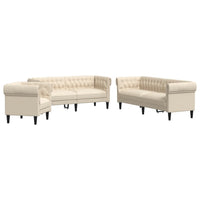 Set di Divani 3 pz Crema in Tessuto 3209198