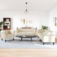 Set di Divani 3 pz Crema in Tessuto 3209198