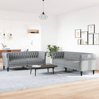 Set di Divani 2 pz Grigio Chiaro in Tessuto 3209200