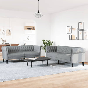 Set di Divani 2 pz Grigio Chiaro in Tessuto 3209200