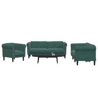 Set di Divani 3 pz Verde Scuro in Velluto 3209211