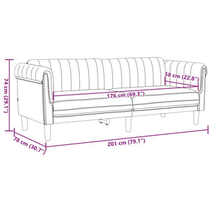Set di Divani 3 pz Marrone in Velluto 3209218