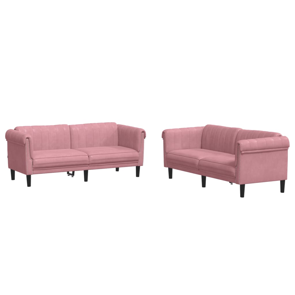 Set di Divani 2 pz Rosa in Velluto 3209222