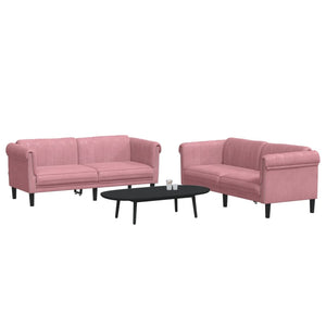 Set di Divani 2 pz Rosa in Velluto 3209222