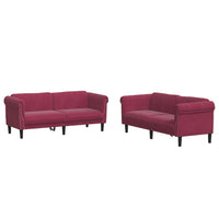Set di Divani 2 pz Rosso Vino in Velluto 3209223
