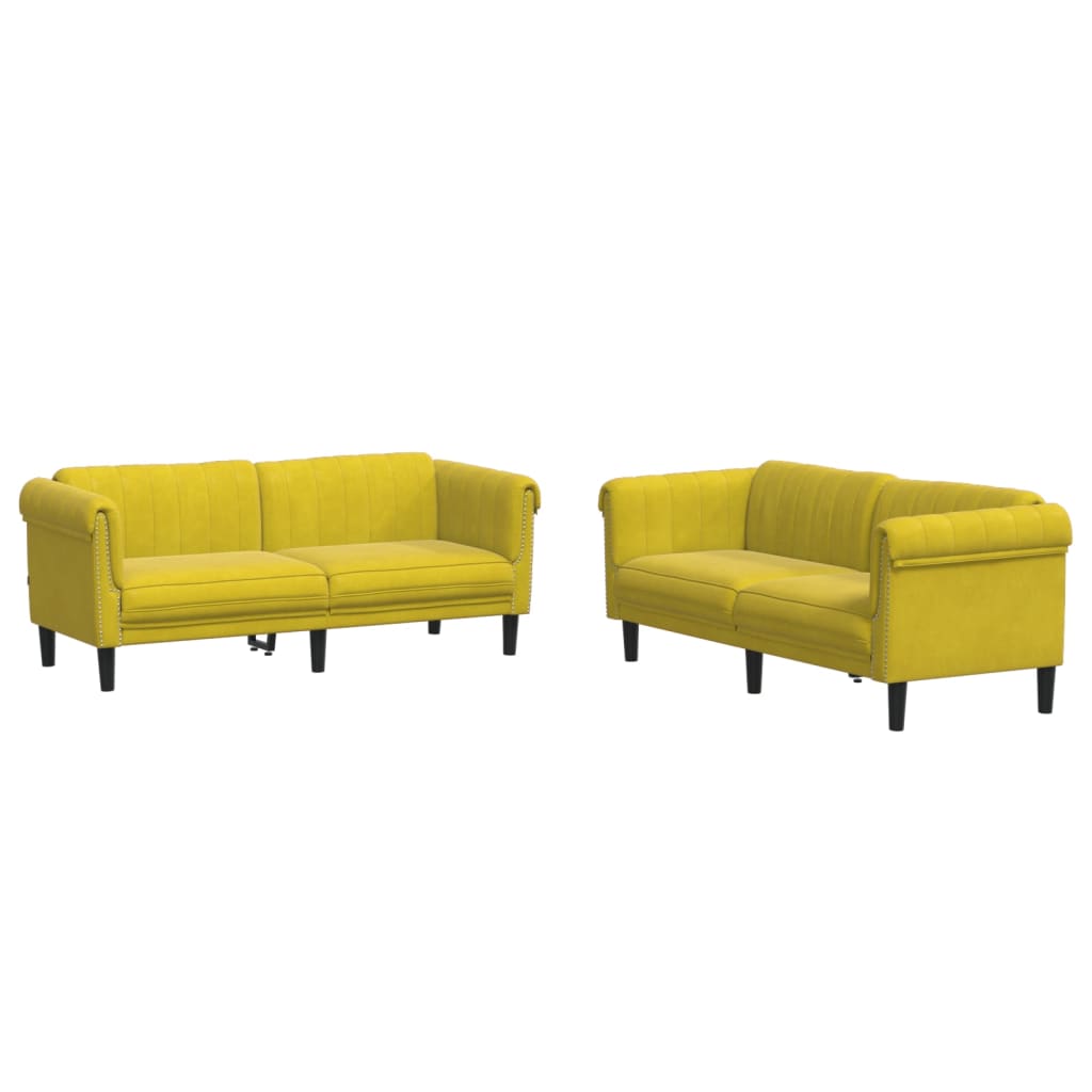 Set di Divani 2 pz Giallo in Vellutocod mxl 116513