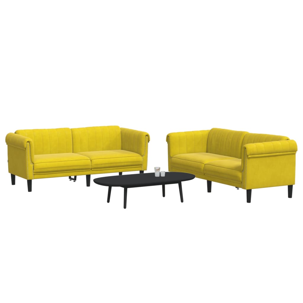 Set di Divani 2 pz Giallo in Vellutocod mxl 116513