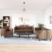 Set di Divani 3 pz Marrone in Tessuto 3209237