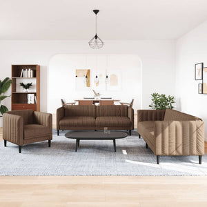 Set di Divani 3 pz Marrone in Tessuto 3209237