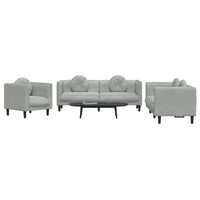 Set di Divani 3 pz con Cuscini Grigio Chiaro in Velluto 3209247