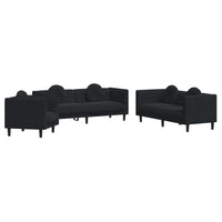 Set di Divani 3 pz con Cuscini Nero in Velluto 3209252