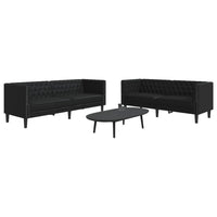 vidaXL Set Divani Chesterfield 2pz Nero in Similpelle