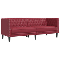 Sei Divani Chesterfield 2 pz Rosso Vino in Similpelle 3209278