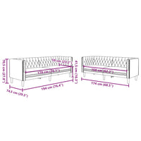 Set Divani Chesterfield 2pz Cappuccino in Similpelle