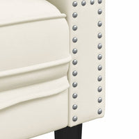 vidaXL Set Divani Chesterfield 3pz con Cuscini Crema Velluto