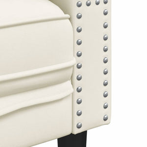 vidaXL Set Divani Chesterfield 3pz con Cuscini Crema Velluto