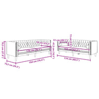Set Divani Chesterfield 2pz con Cuscini Verde Scuro Velluto