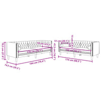 Set Divani Chesterfield 2pz con Cuscini Rosa Velluto 3209294