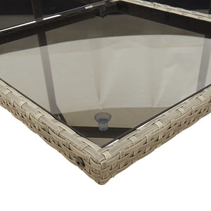 Set da Pranzo da Giardino 13pz con Cuscini Grigio in Polyrattan 3210584