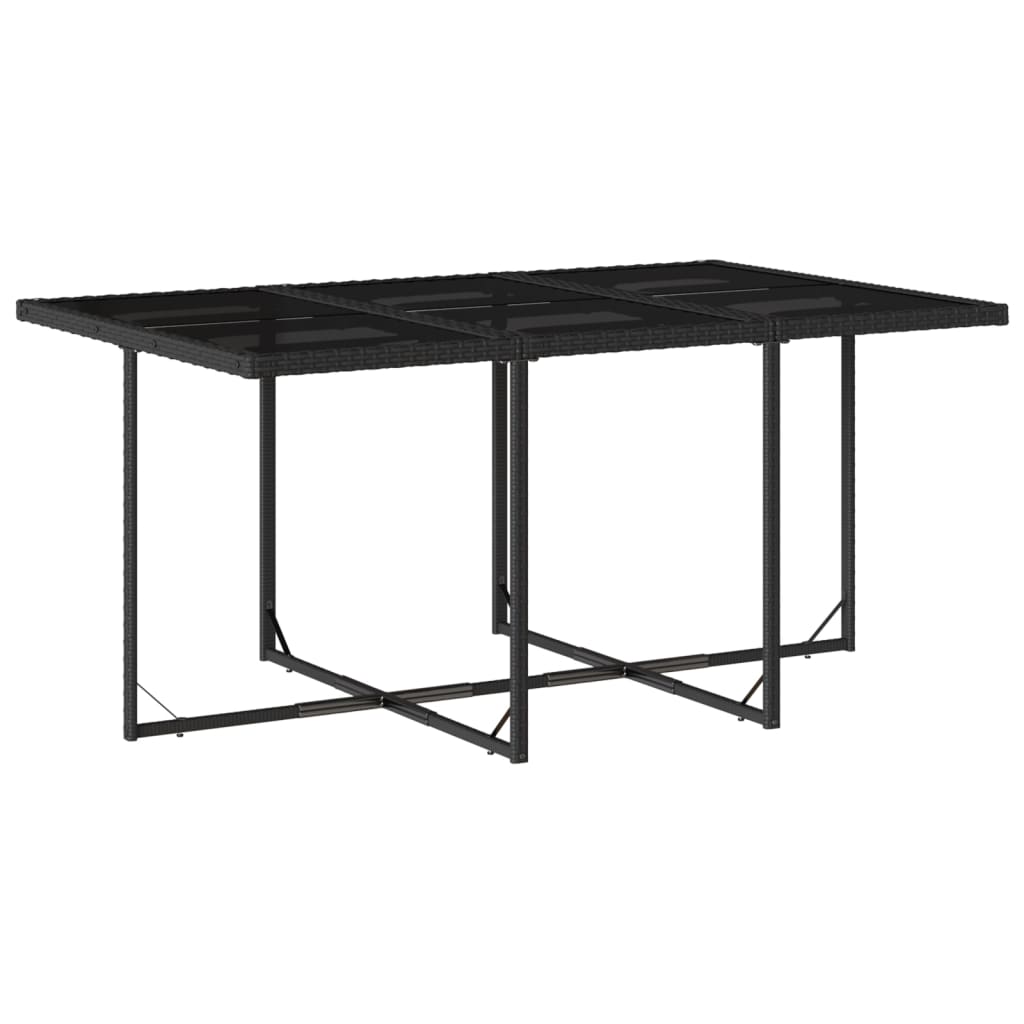 Set da Pranzo da Giardino 11 pz con Cuscini in Polyrattan Nero 3210607