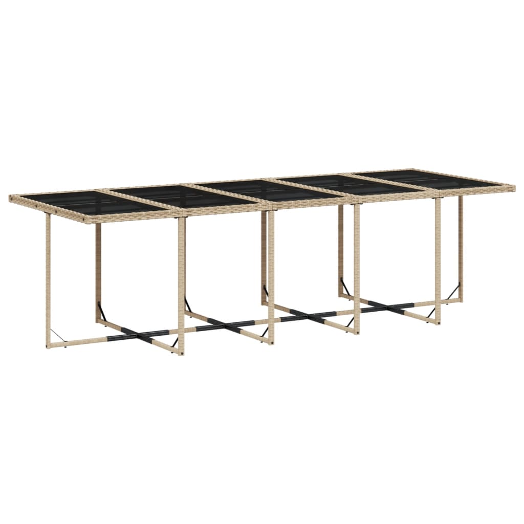 Set da Pranzo da Giardino 15 pz con Cuscini Beige in Polyrattan 3210634