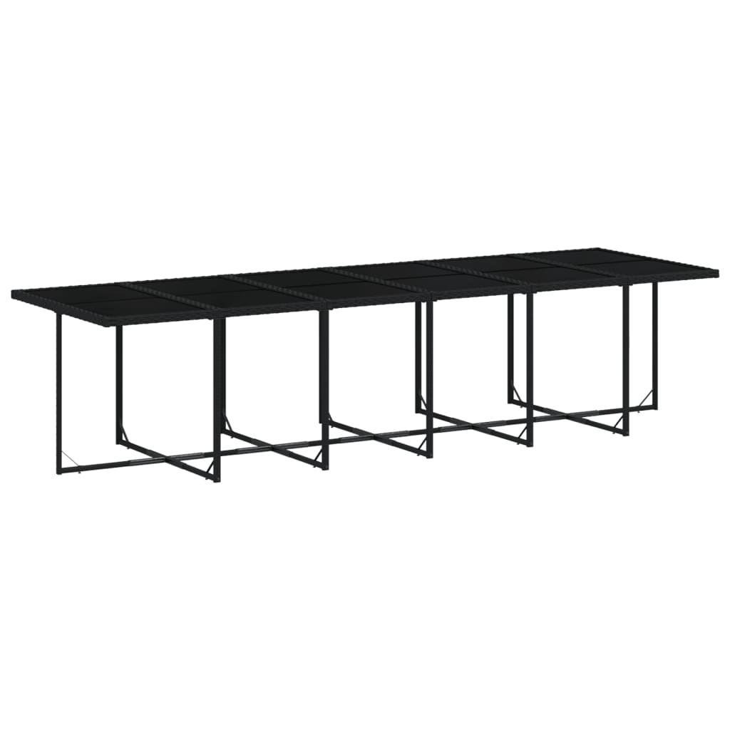 Set da Pranzo da Giardino 17 pz con Cuscini Nero in Polyrattan 3210643