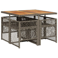 Set da Pranzo da Giardino 5 pz con Cuscini in Polyrattan Grigio 3210722