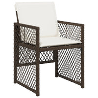 Set da Pranzo da Giardino 13pz con Cuscini Marrone Polyrattan 3210765