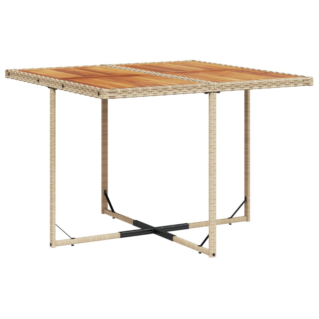 Set da Pranzo da Giardino 9 pz con Cuscini Beige in Polyrattan 3210784