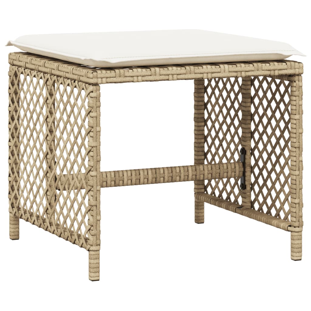 Set da Pranzo da Giardino 9 pz con Cuscini Beige in Polyrattan 3210784