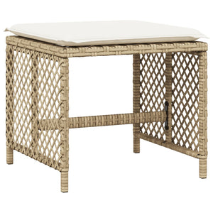 Set da Pranzo da Giardino 9 pz con Cuscini Beige in Polyrattan 3210784