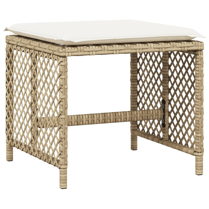 Set da Pranzo da Giardino 9 pz con Cuscini Beige in Polyrattan 3210784