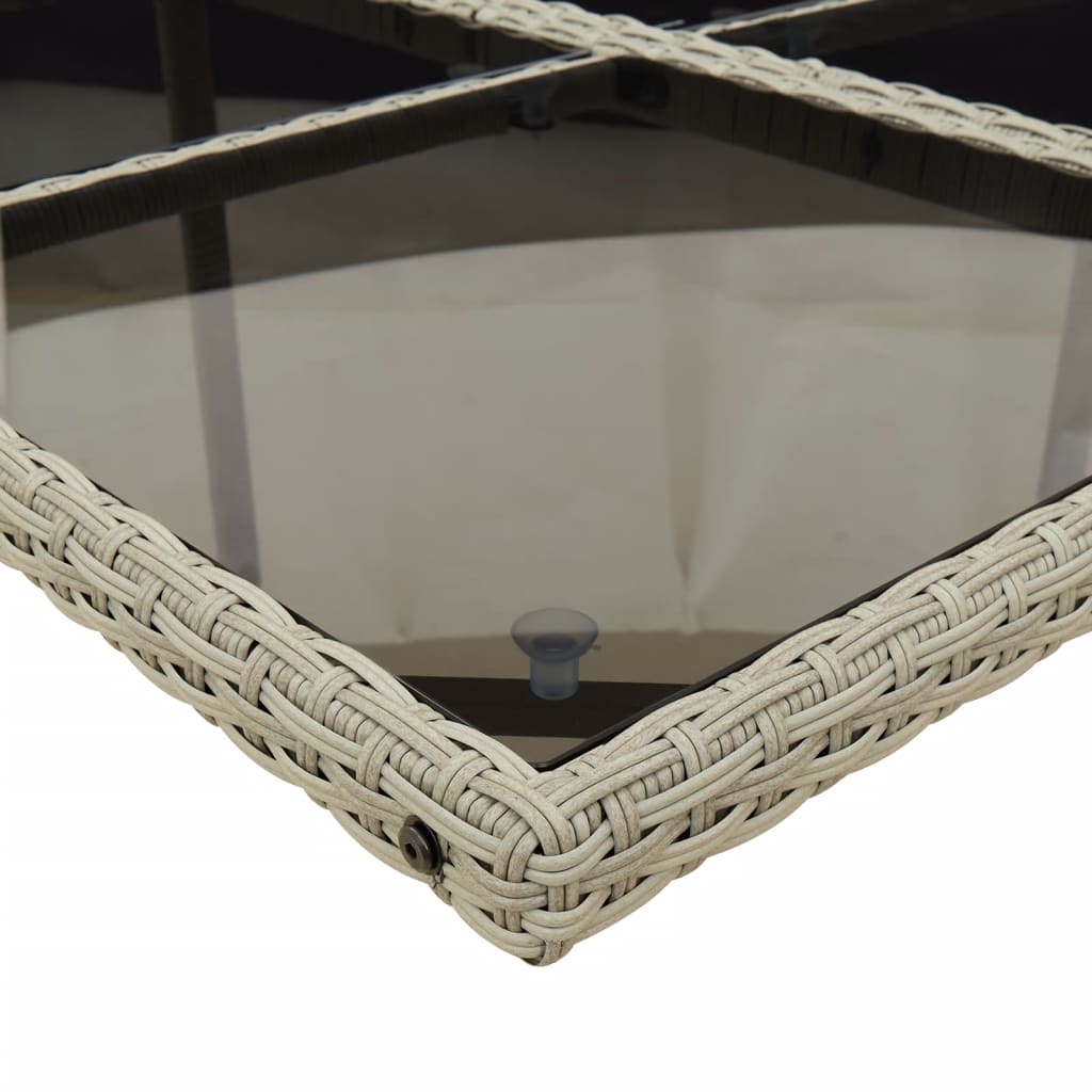 Set da Pranzo da Giardino 13pz con Cuscini Grigio in Polyrattan 3210803