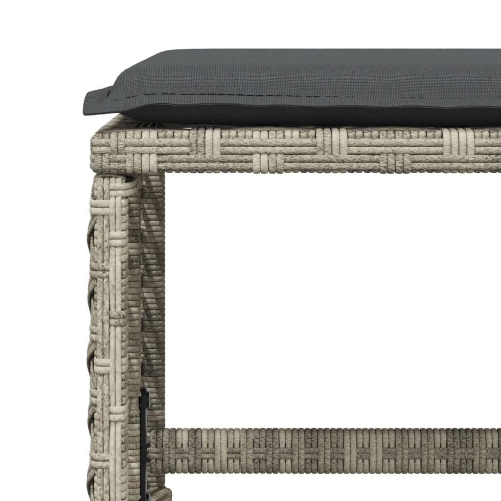 Set da Pranzo da Giardino 13pz con Cuscini Grigio in Polyrattan 3210803