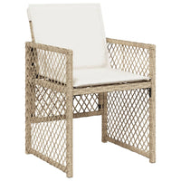 Set da Pranzo da Giardino 13 pz con Cuscini Beige in Polyrattan 3210808