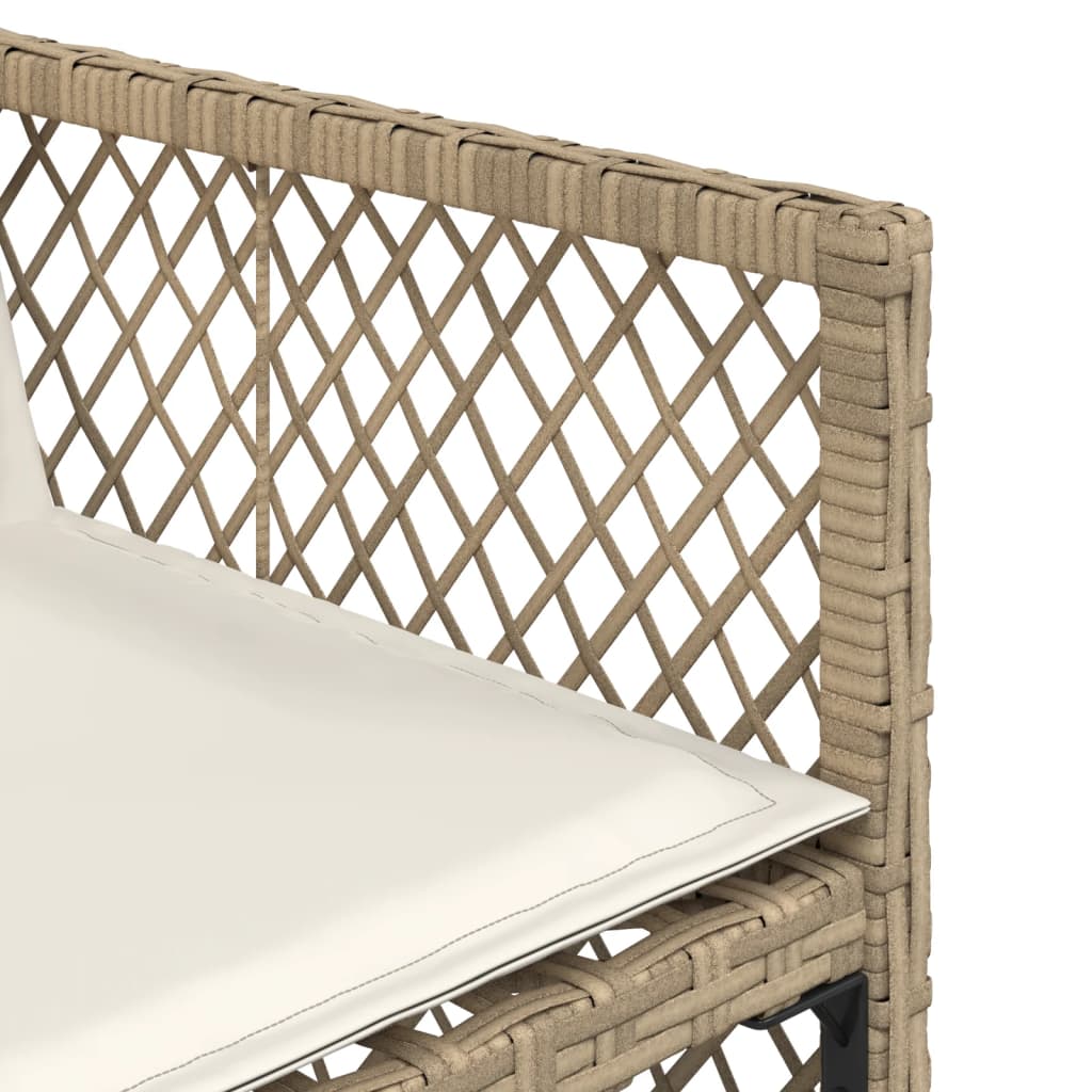 Set da Pranzo da Giardino 13 pz con Cuscini Beige in Polyrattan 3210808