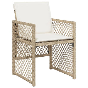 Set da Pranzo da Giardino 15 pz con Cuscini Beige in Polyrattan 3210820