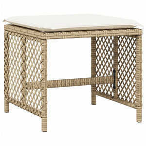 Set da Pranzo da Giardino 15 pz con Cuscini Beige in Polyrattan 3210820