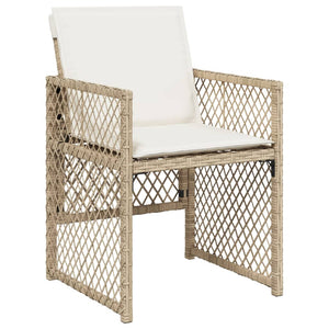 Set da Pranzo da Giardino 17 pz con Cuscini Beige in Polyrattan 3210826