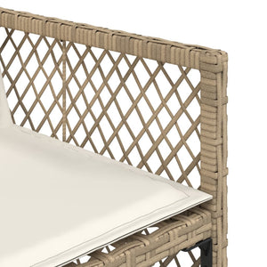 Set da Pranzo da Giardino 17 pz con Cuscini Beige in Polyrattan 3210826